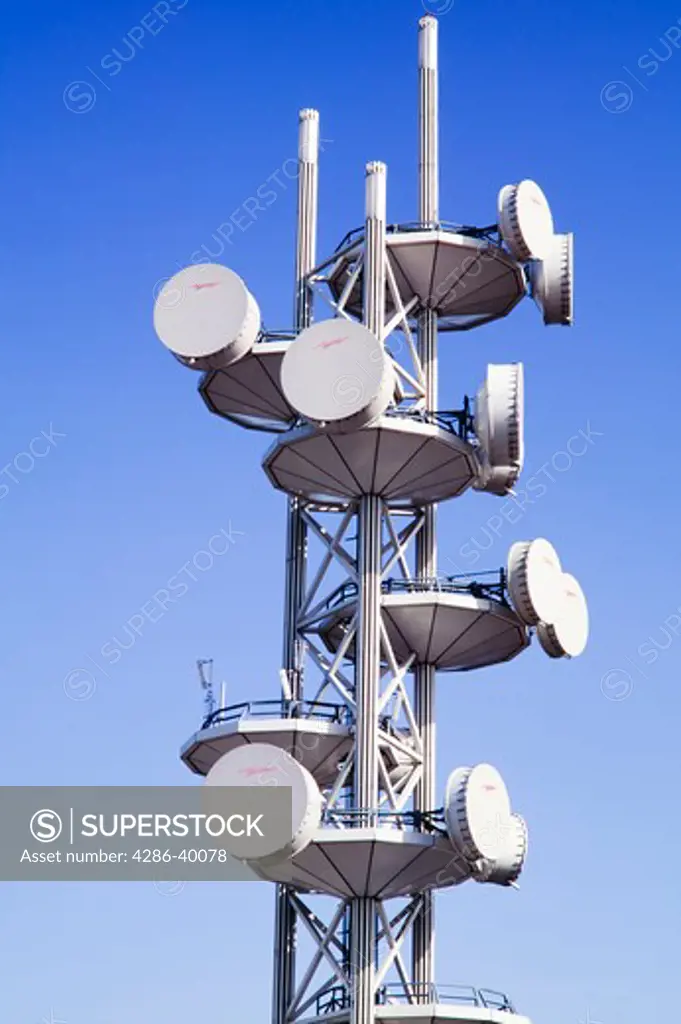 Microwave communications tower and antenna  NO RELEASE  No Property Release