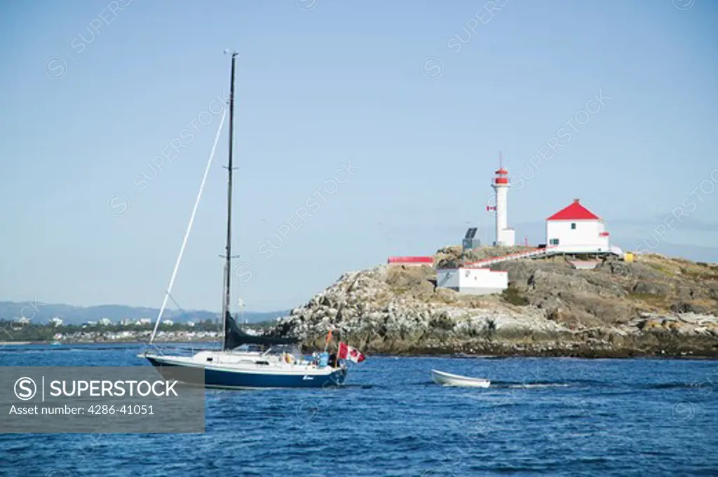 Light House on Trial Island off Victoria BC Canada