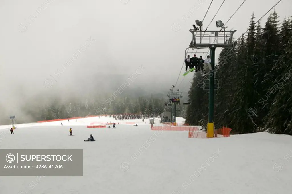 Skiers, The Cut, Grouse Mountain North Vancouver BC Canada