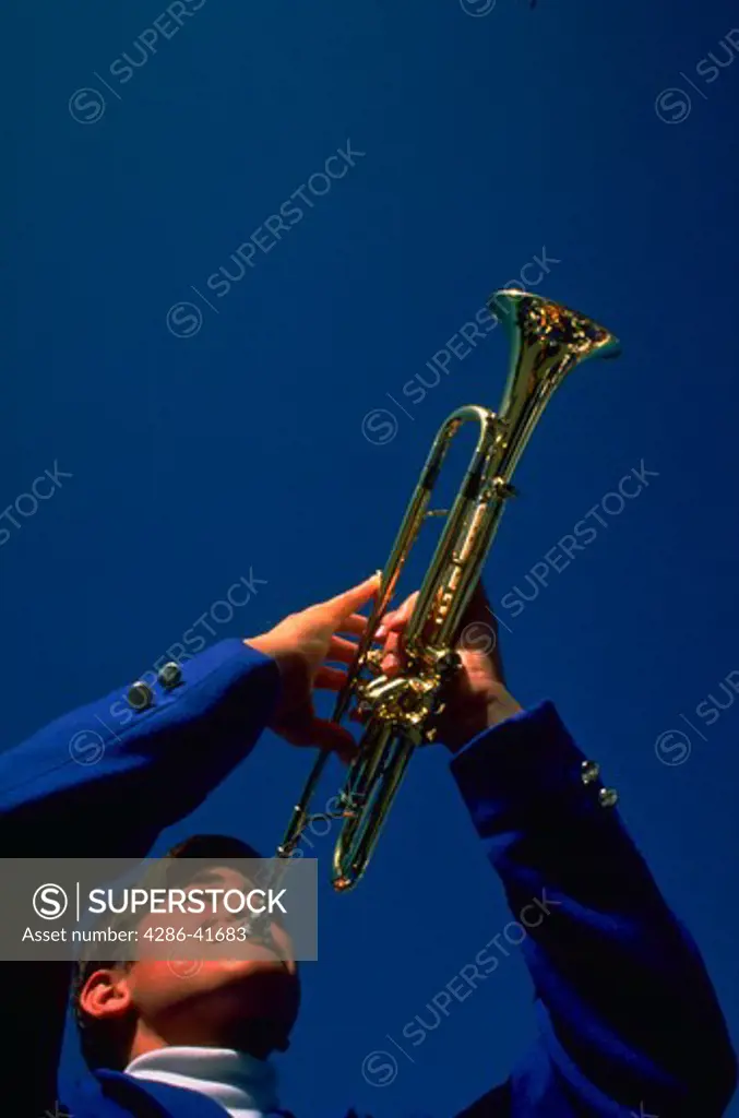 Boy playing trumpet