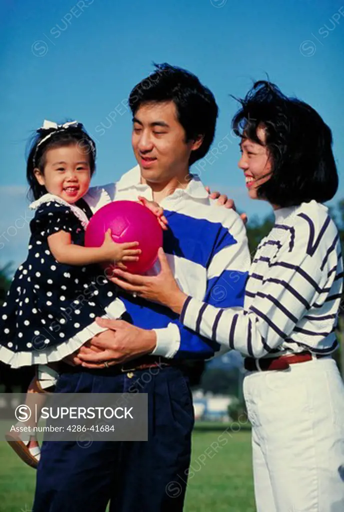 Asian family at leisure