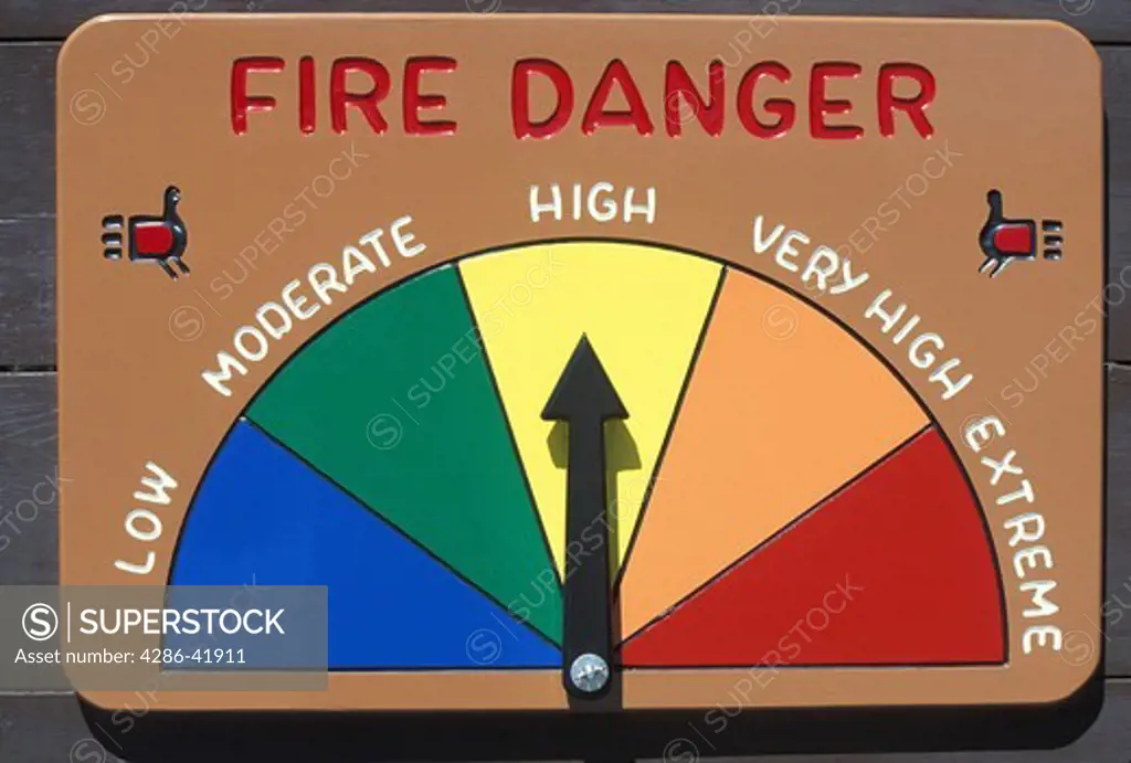 forest fire danger indicator dial