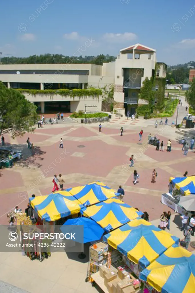 Students at campus plaza University of California Los Angeles