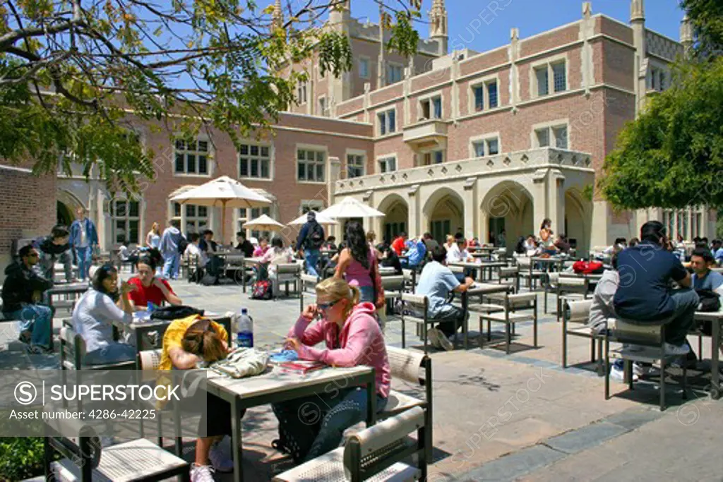 Students at campus food court University of California Los Angeles
