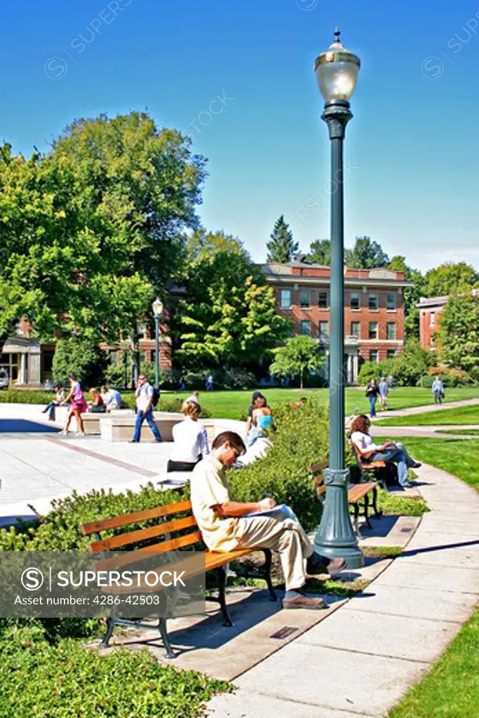 Students on campus Oregon State University in Corvallis Oregon