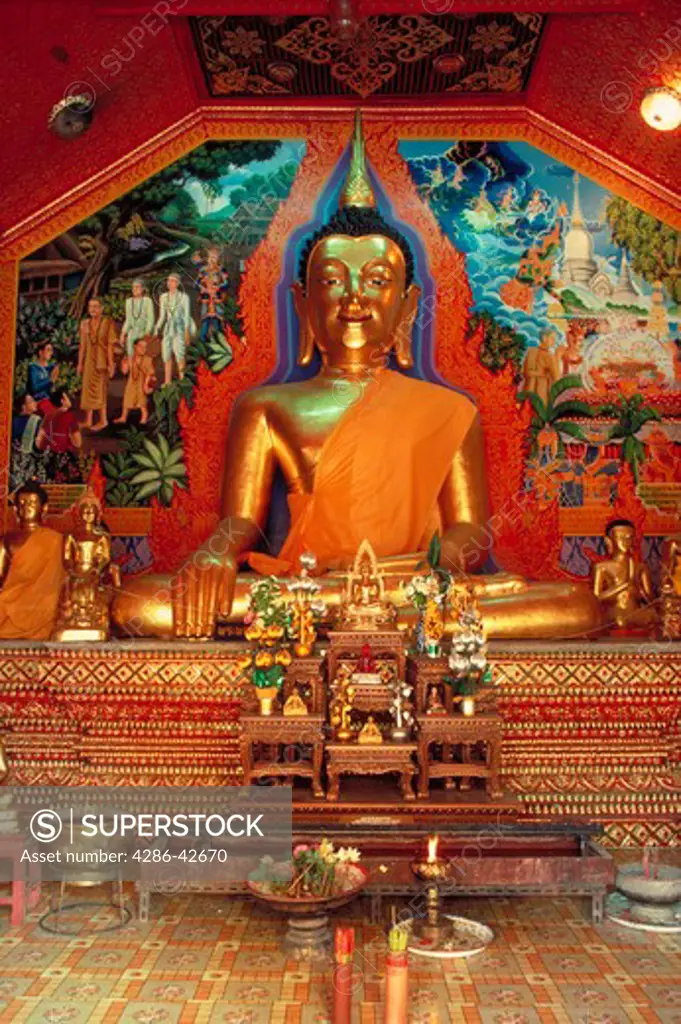 A very ornate and intricate Buddha statue, Wat Doi Suthep, Chiang Mai, Thailand.
