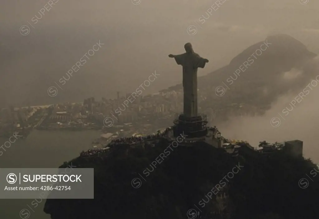 Corcovado Hill and statue of Christ the Redeemer, Rio de Janeiro, Brazil