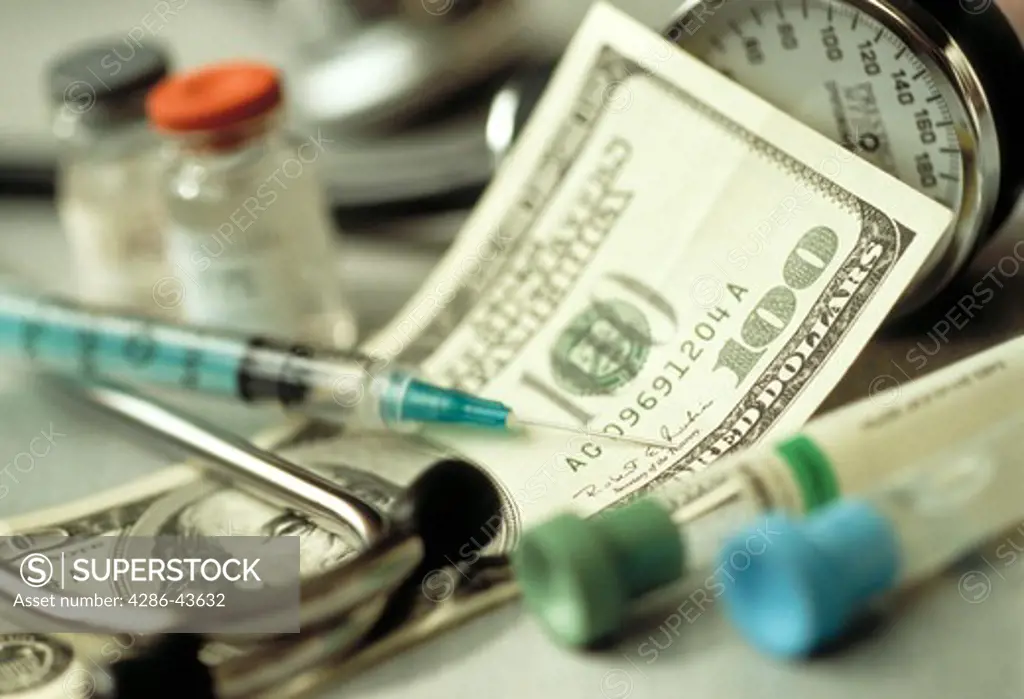 Medical still-life - high cost of medical care