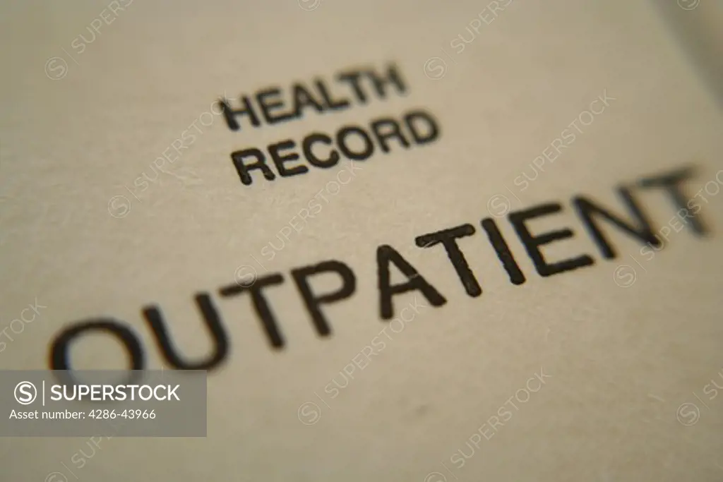 Up close shot of old medical records