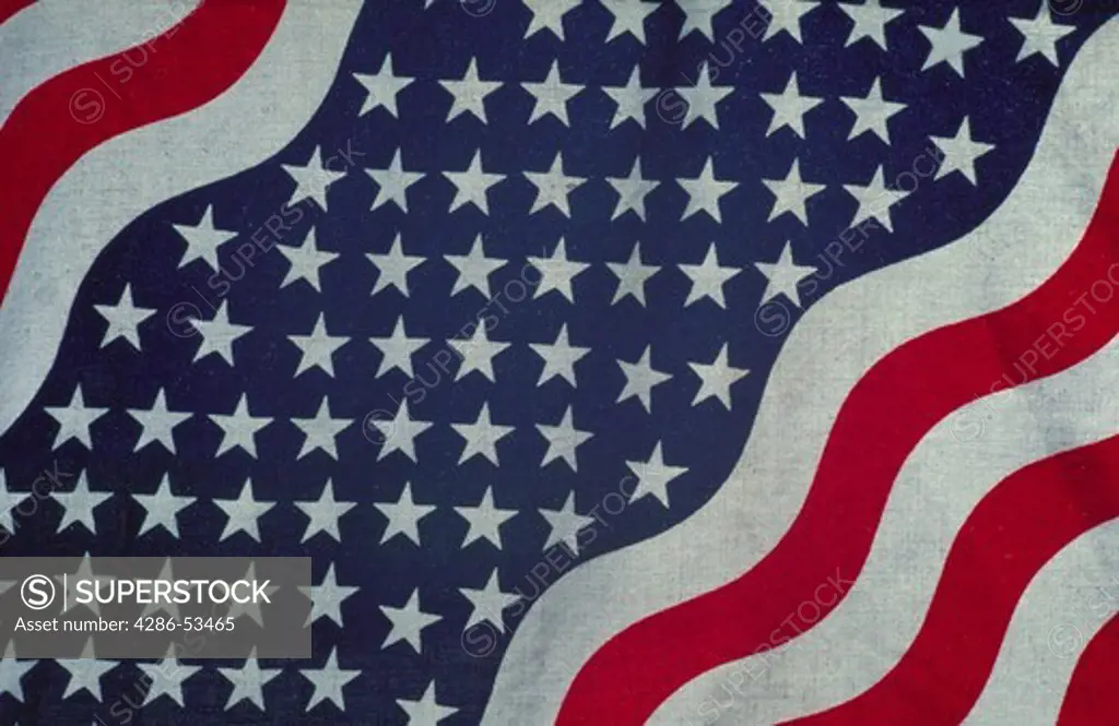 Close-up of the American flag showing the stars and stripes.