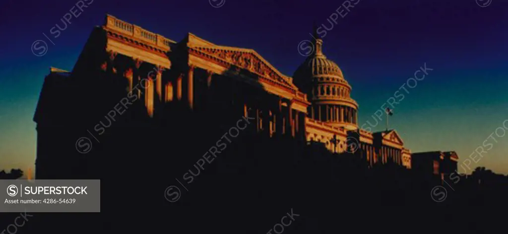 U.S. Capital at sunrise on Easter morning.  Other Washington monuments available with mood lighting.