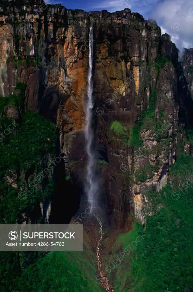 Angel Falls, the world's highest waterfall at 3,212 feet, in Canaima National park, Venezuela.