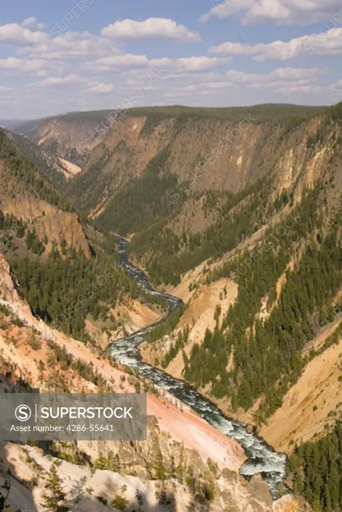 WYOMING, USA - The Yellowstone River, in the Grand Canyon of the Yellowstone, in Yellowstone National Park.