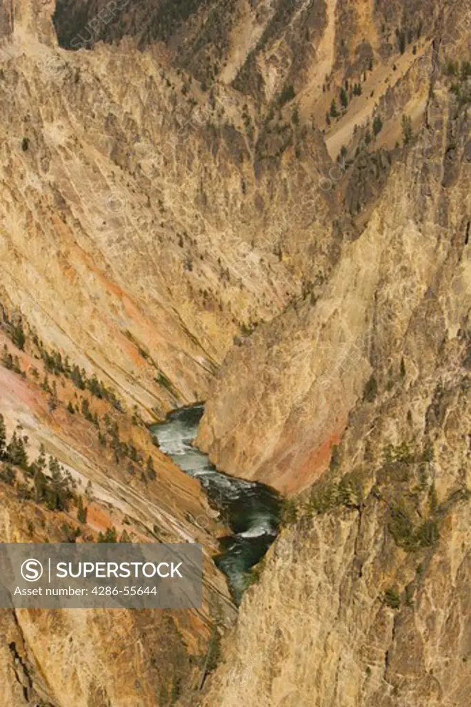 WYOMING, USA - The Yellowstone River, in the Grand Canyon of the Yellowstone, at Yellowstone National Park.