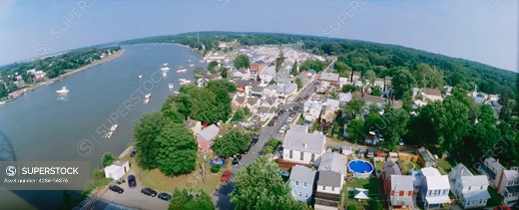 Aerial of Chesapeake City, Maryland