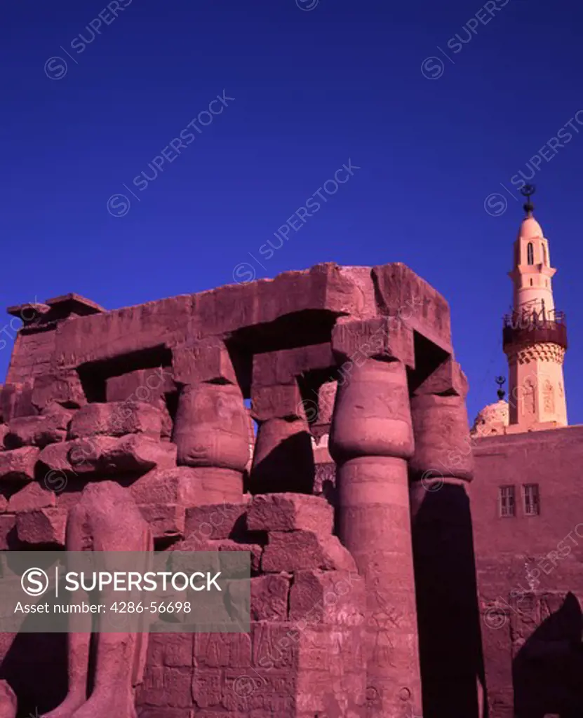 Egypt. Temple of Luxor and Mosque of Abu el Haggag. 