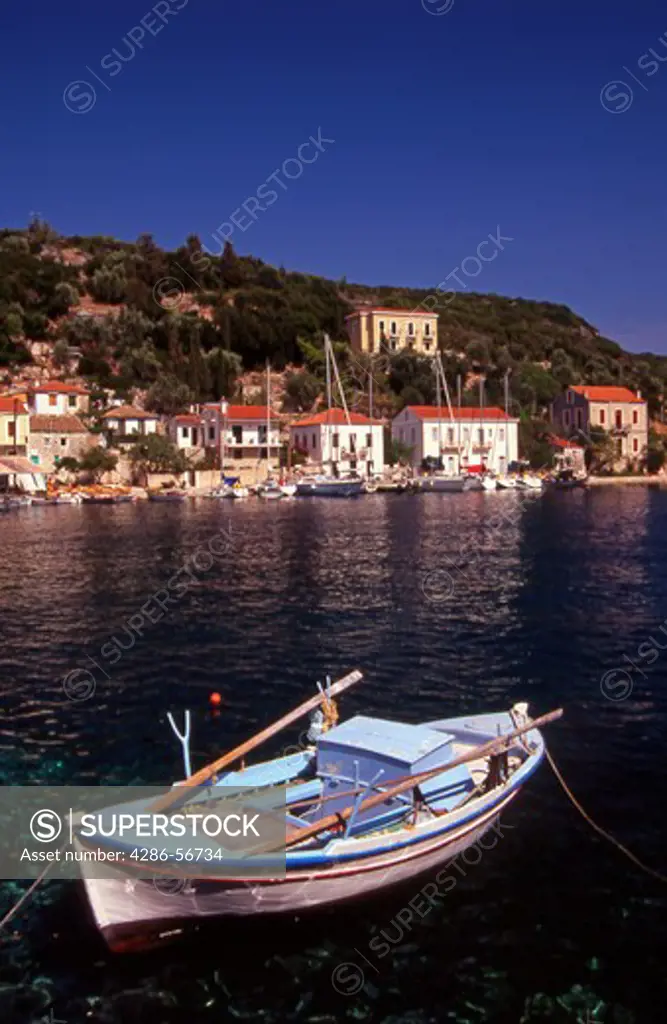 Greece. Ionian Islands. Ithaca. Fishing boat, Kioni