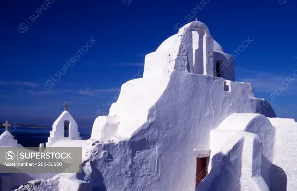 Greece. Cyclades Islands. Mykonos. Paraportiani Church.