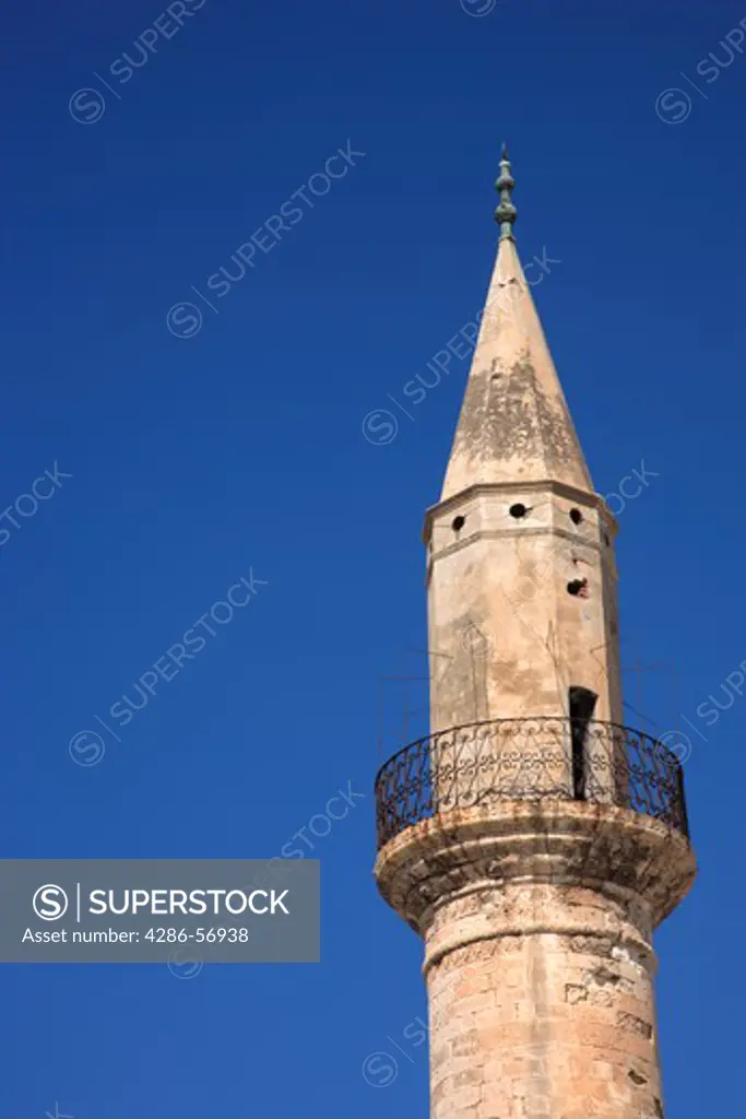 Greece. Western Crete. Turkish Minaret in Chania Old Town.