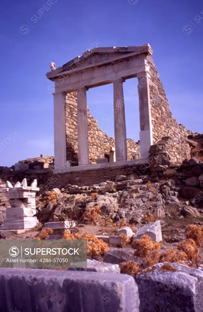 Greece. Cyclades Islands. Delos near Mykonos. The Temple of Isis.