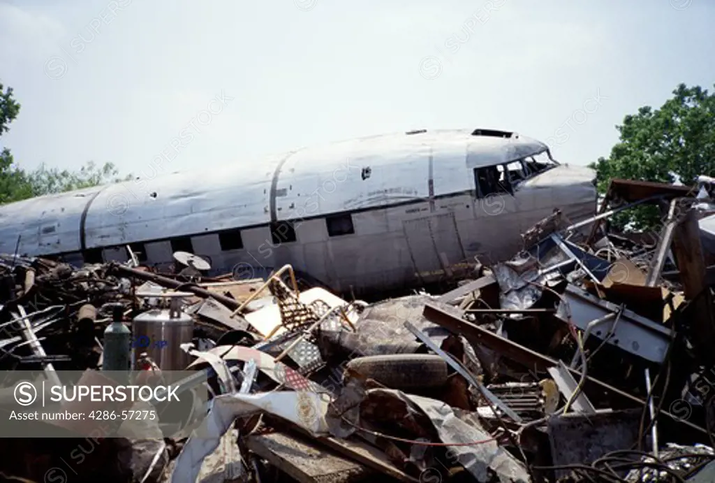 Junkyard containing aircraft parts near St. Augustine, FL. 