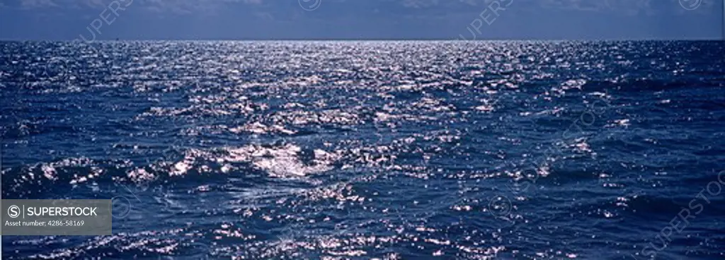 Gentle waves on blue tropical sea, Bahia Honda Key, Florida Keys, Florida