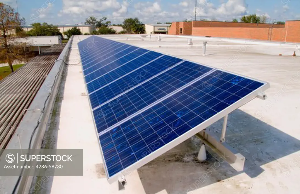Solar Panels generate electricity at Lyman High School Longwood, Florida