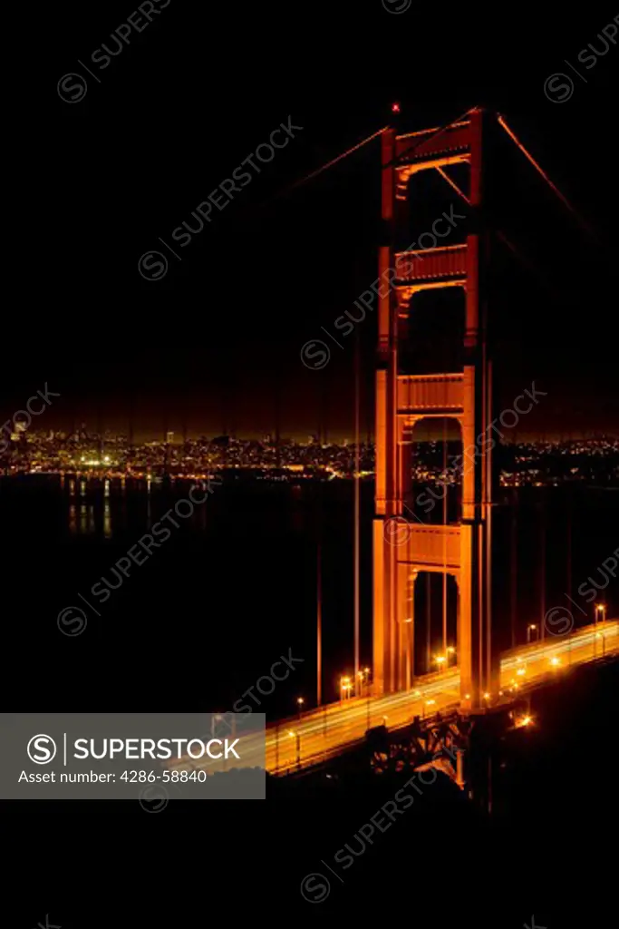 Golden Gate Bridge at night. San Francisco, CA.