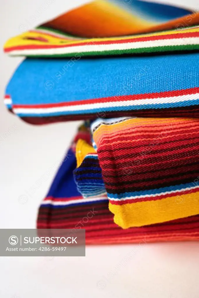 Close-up of multi-colored Mexican Ponchos