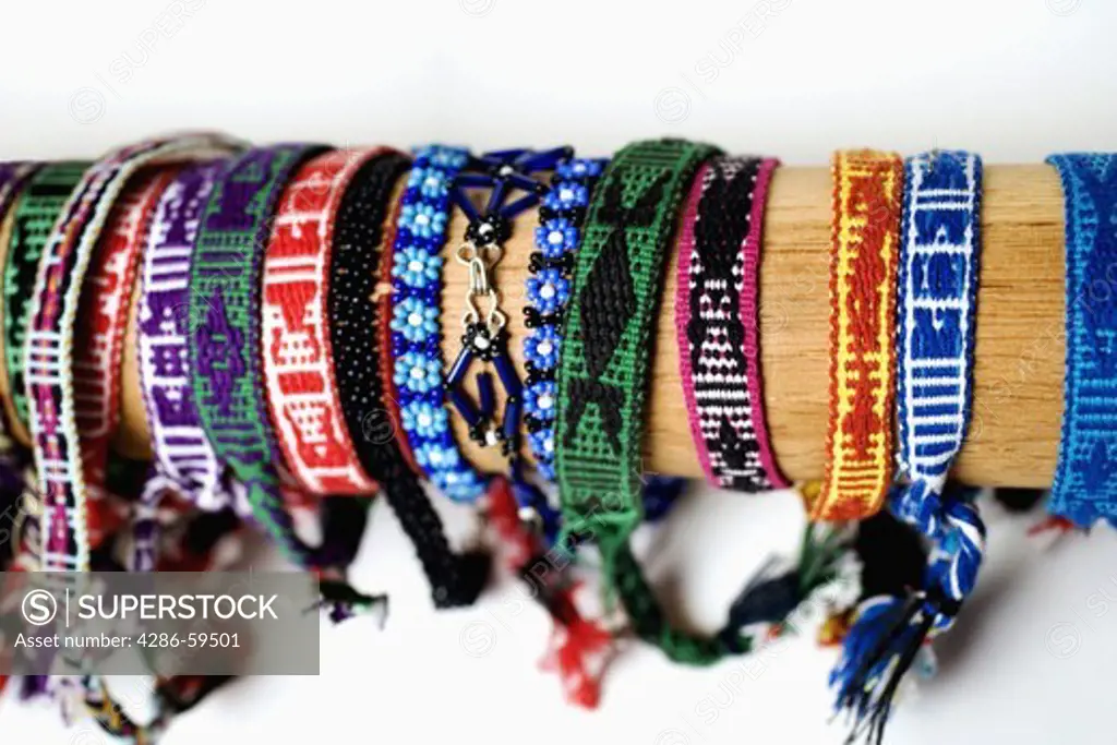 Close-up of wristbands