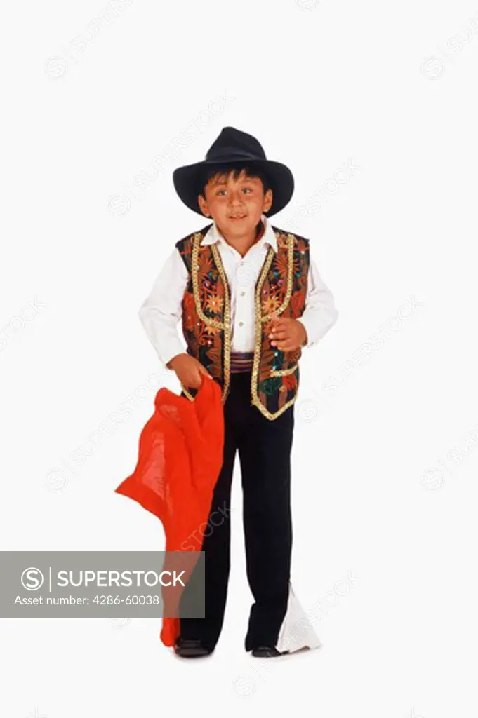 Portrait of a boy dressed as matador
