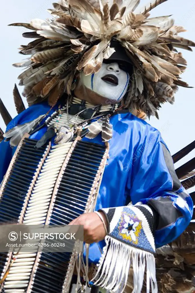 Charles Hankinson (Eagle Tail), from the MicMac Tribe of Canada, dances at the 8th Annual Red Wing Native American PowWow in Virginia Beach, Virginia. NOT MODEL RELEASED. EDITORIAL USE ONLY.