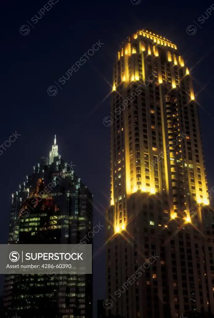 Atlanta, GA, Georgia, Midtown skyline, evening