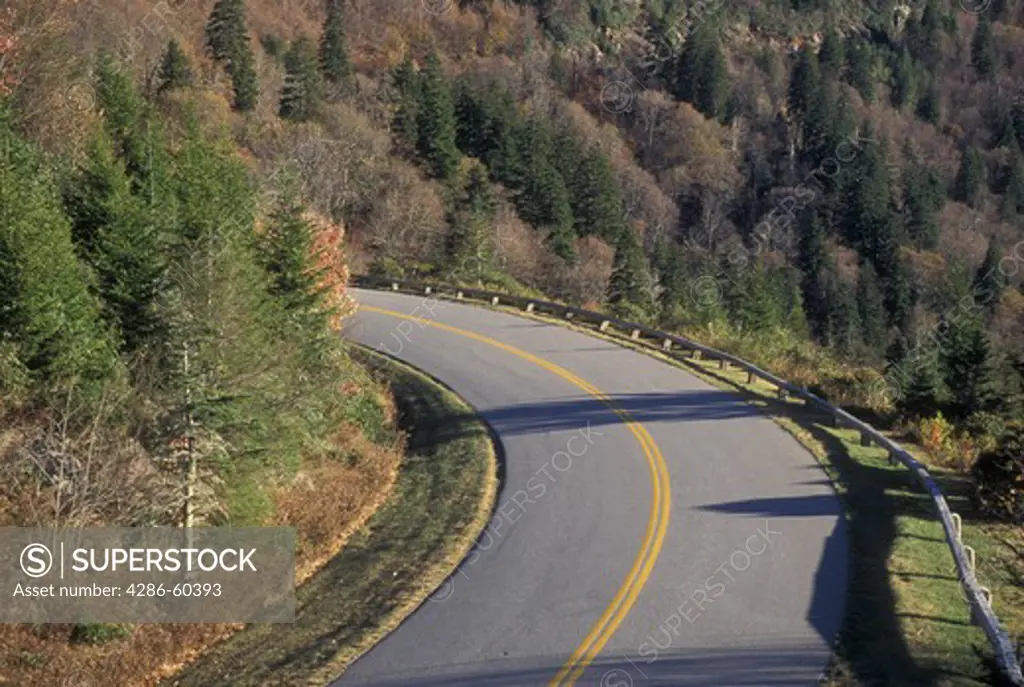 NC, North Carolina, Blue Ridge Parkway, mountains, fall, road