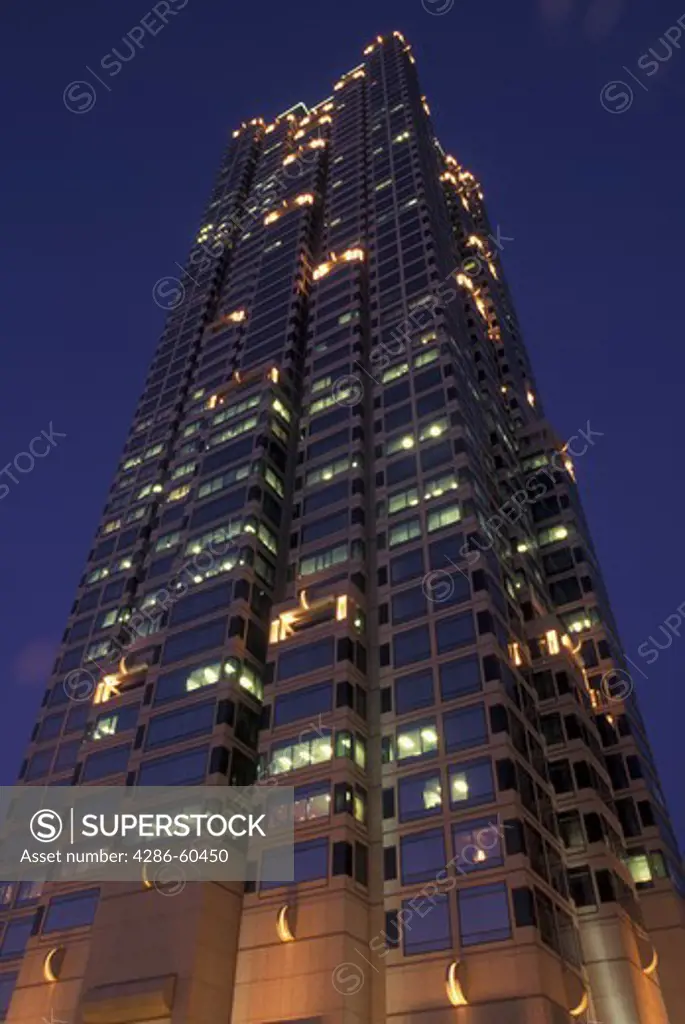 Atlanta, GA, Georgia, SunTrust Plaza, downtown, evening, high-rise building