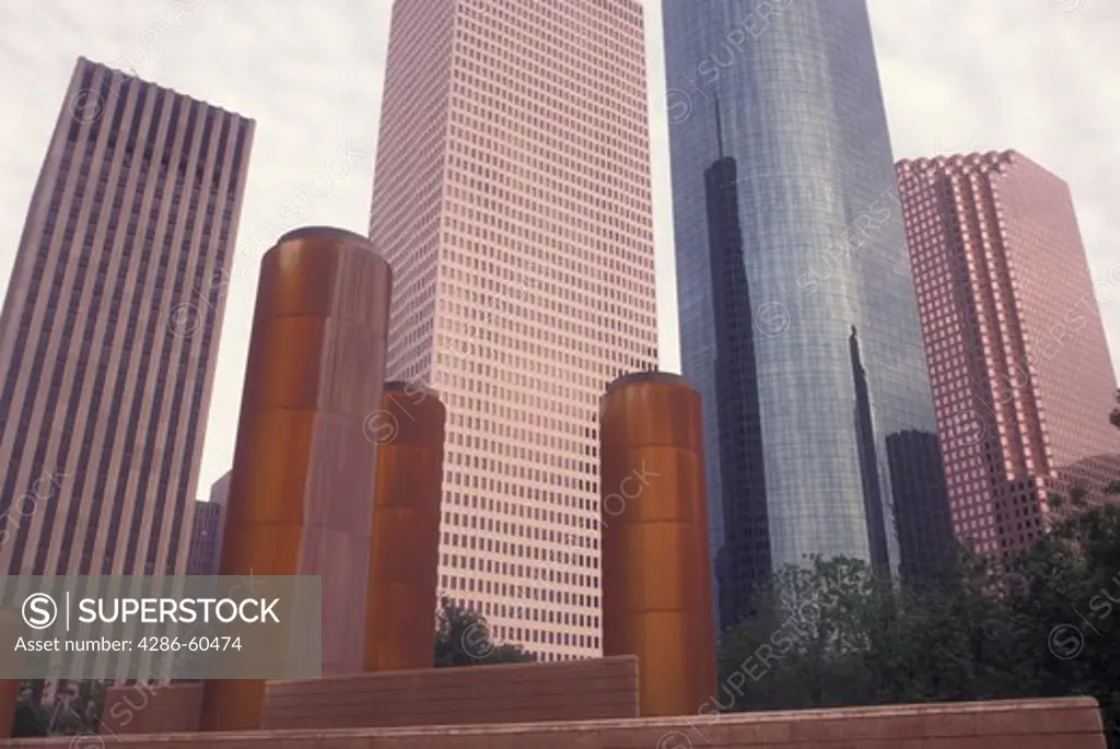 Houston, TX, Texas, downtown, Towers at Tranquility Park, Houston Civic Center