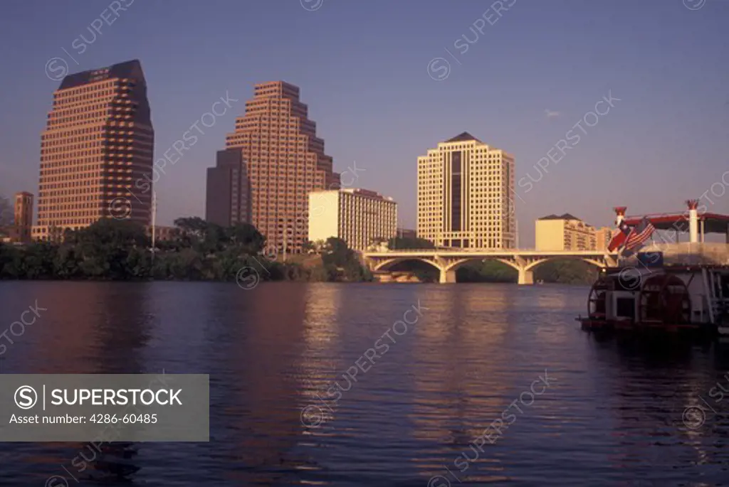 Austin, TX, Texas, Colorado River, downtown skyline