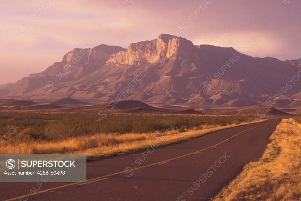 TX, Texas, Guadalupe Mountains National Park, Route 54, road