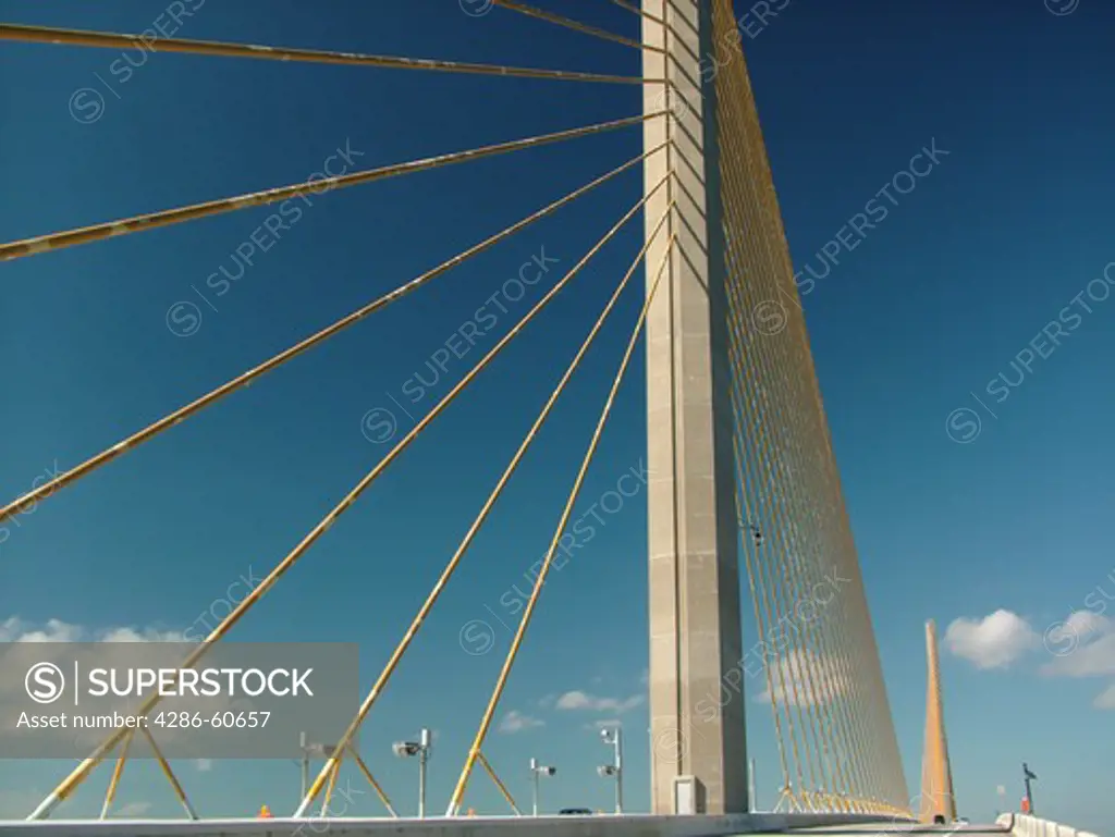 St. Petersburg, FL, Florida, Tampa Bay, Sunshine Skyway Bridge, I-275, 15 mile bridge spans lower Tampa Bay