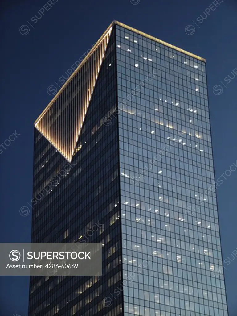 Atlanta, GA, Georgia, high-rise buildings, downtown, evening