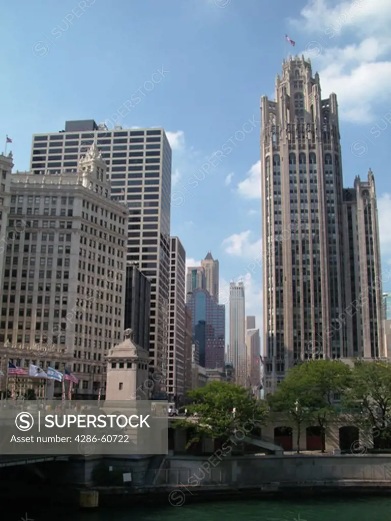 Chicago, IL, Illinois, Windy City, Downtown, skyline, Chicago River
