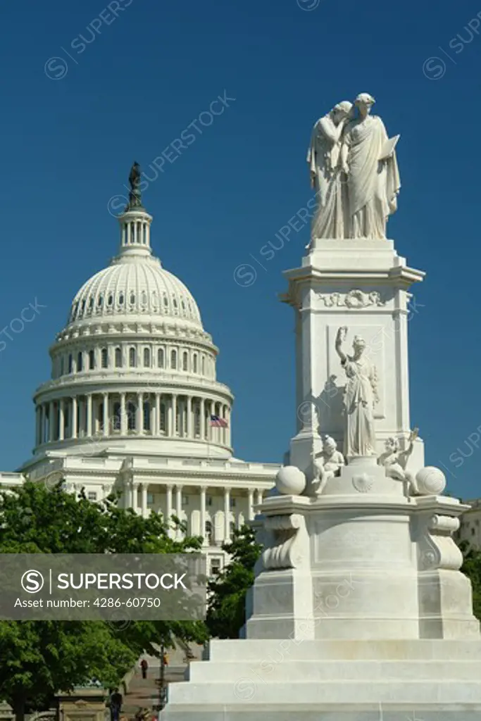 Washington DC, D.C., District of Columbia, U.S. Capitol Building, Peace Monument, Capitol Hill, Nation's Capital