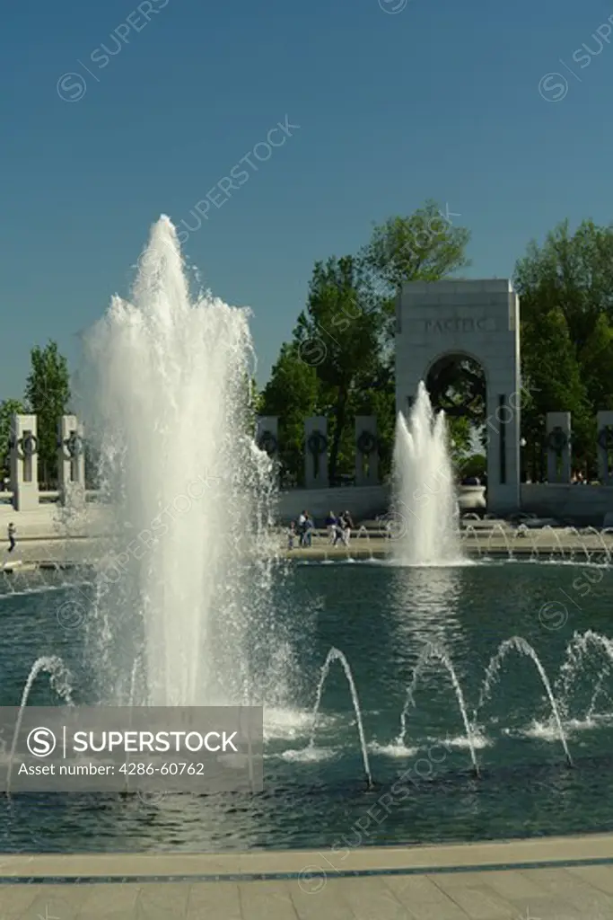 Washington DC, D.C., District of Columbia, World War II Memorial, Fountain, National Mall, Memorial Parks, Nation's Capital