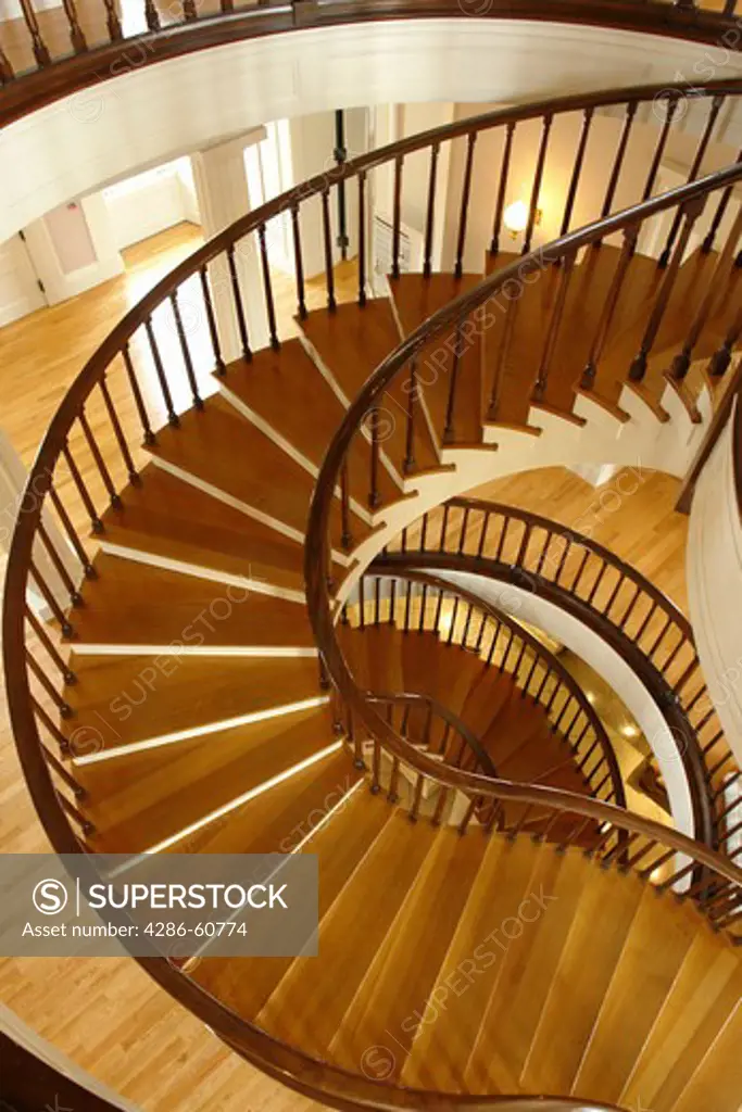 Iowa City, IA, Old Capitol building, National Historic Landmark, University of Iowa, reverse spiral staircase