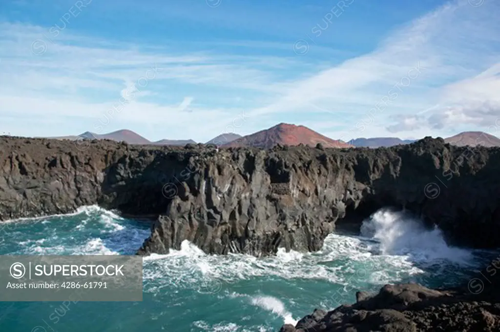 coast of Los Hervideros near El Golfo Lanzarote, Canary Islands, Spain