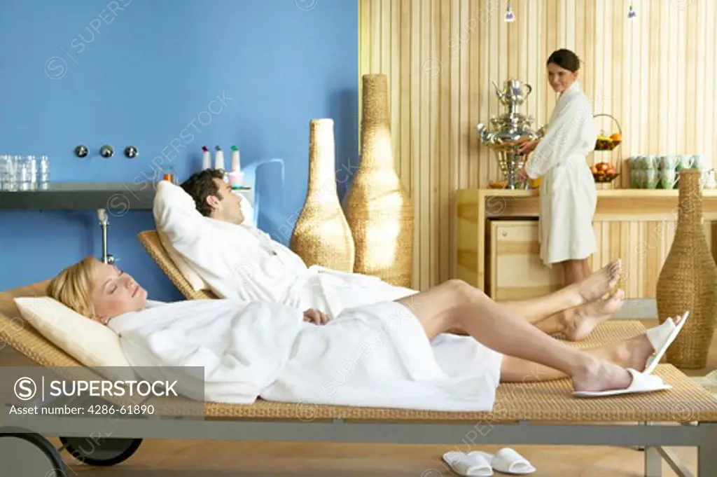 People relaxing at a wellness hotel