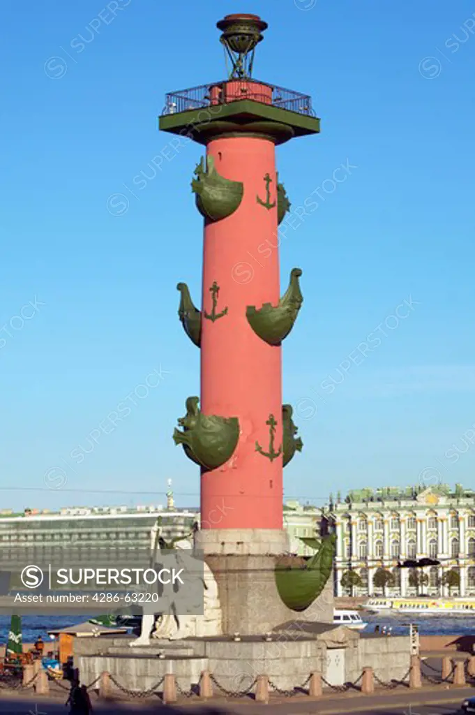 Sankt Petersburg, One of the two Rostral Columns on Vasilevsky Island St Petersburg