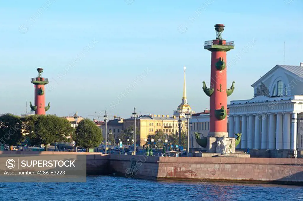 Sankt Petersburg, One of the two Rostral Columns on Vasilevsky Island St Petersburg