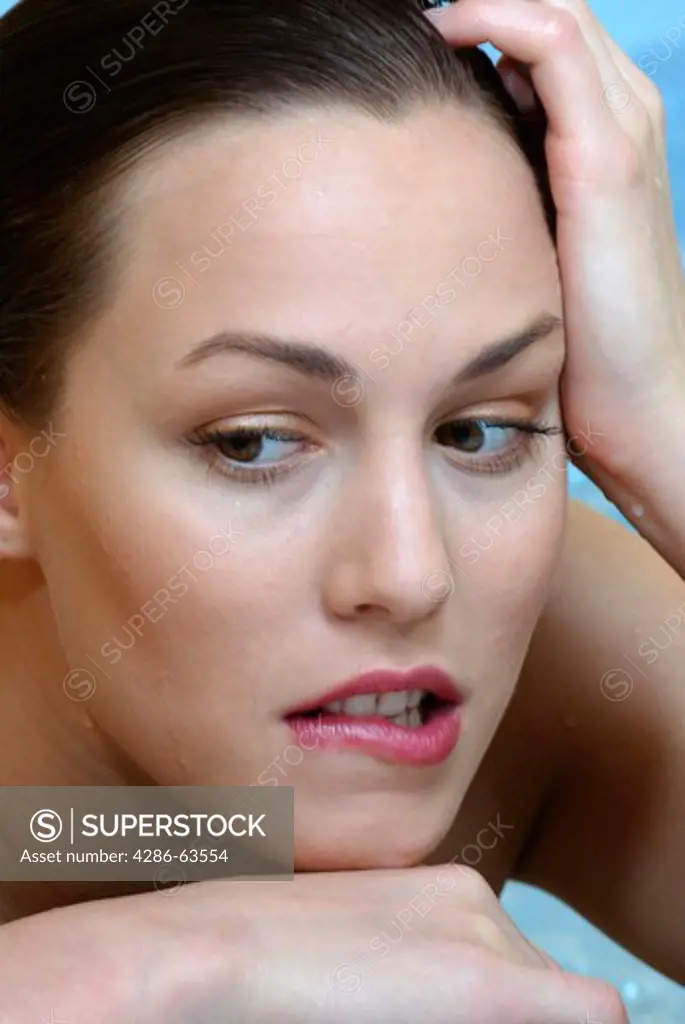 woman in jacuzzi beauty bath portrait