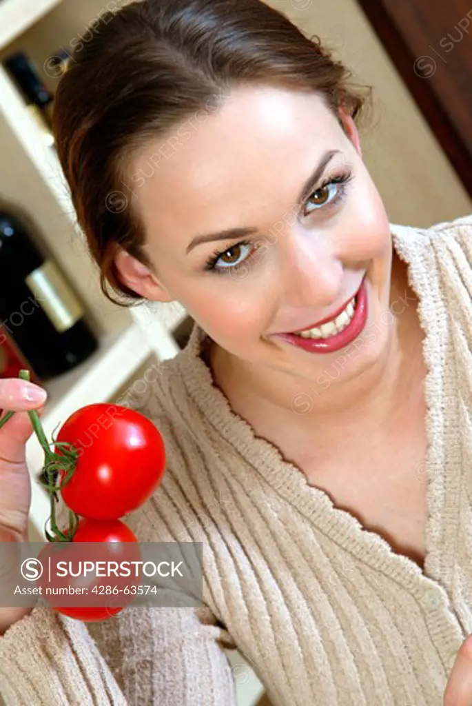 woman with tomatoes